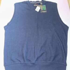 Greg Norman Collection Sweater V Neck Vest Golf Mens‎ Large Navy Blue NWT $69